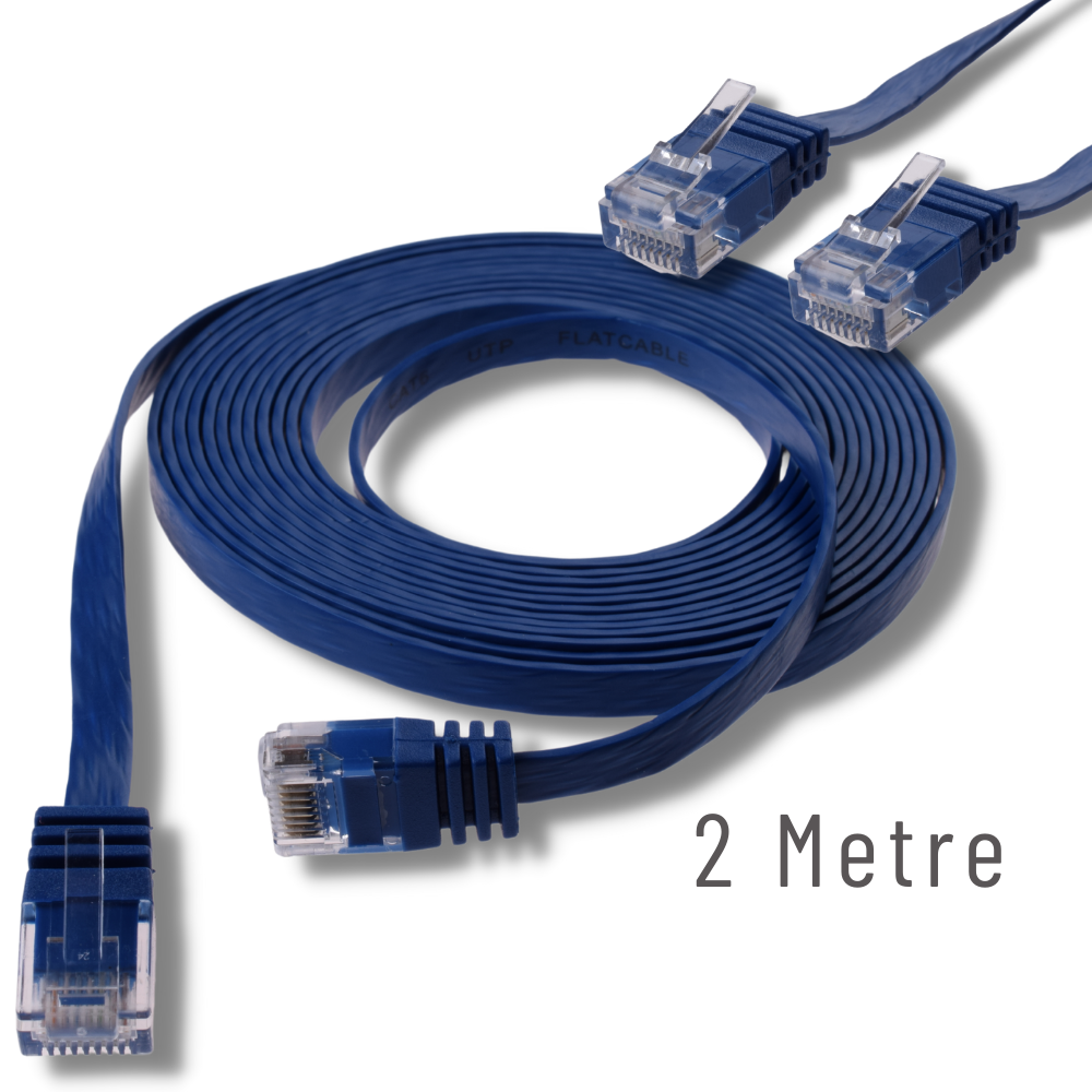 IRENIS 2 Metre CAT6 Kablo Yassı Ethernet Network Lan İnternet Ağ Kablosu