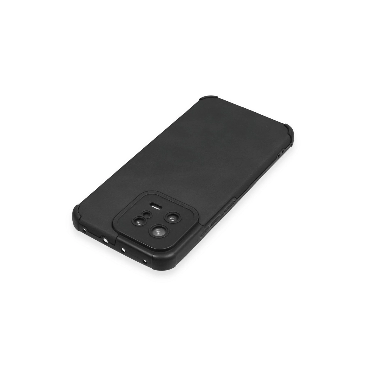 Beyaz zeminde kamera kesimli siyah telefon kılıfı.