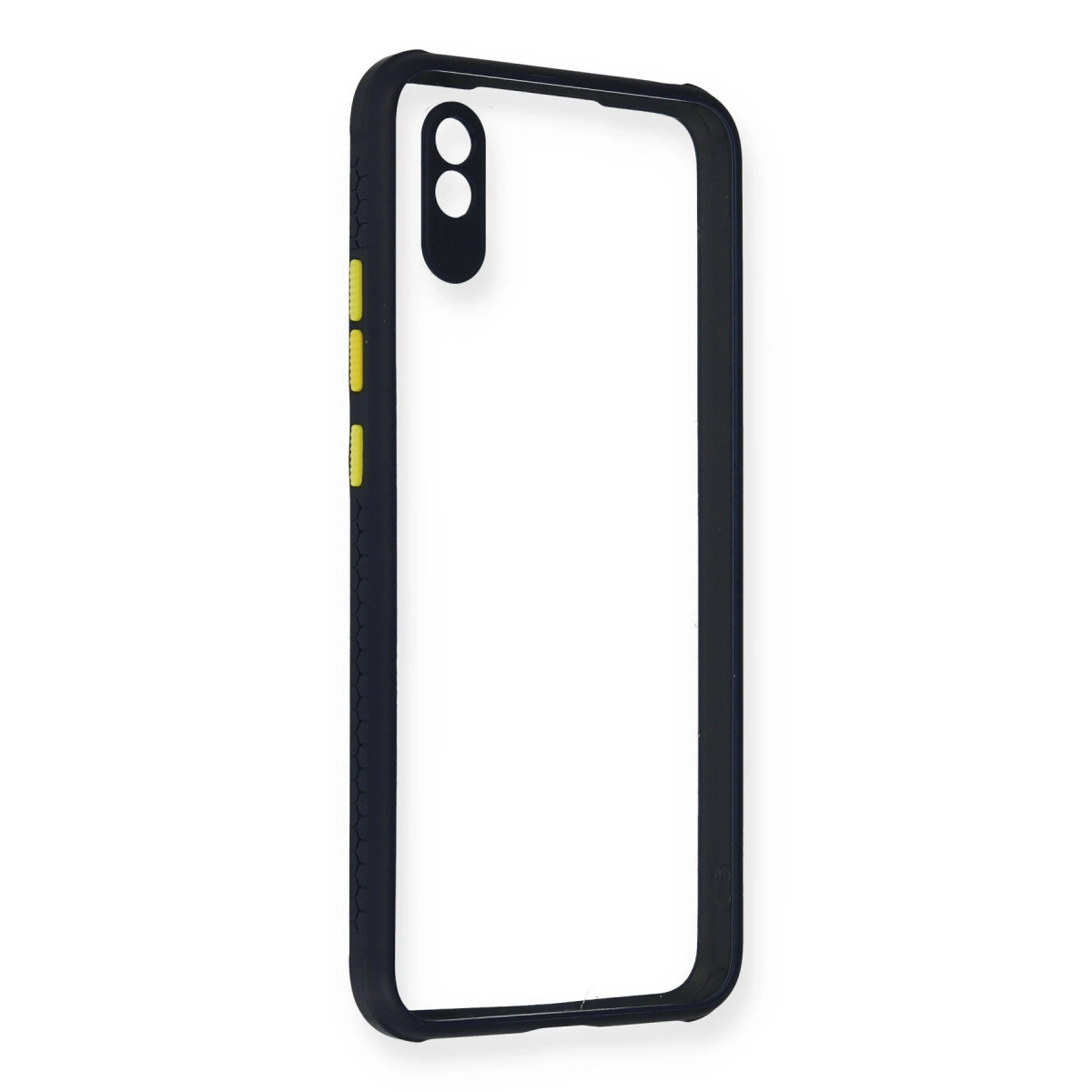 EVIMDEYOKYOK Xiaomi Redmi 9A Uyumlu Miami Şeffaf Silikon Telefon Kılıfı Lacivert
