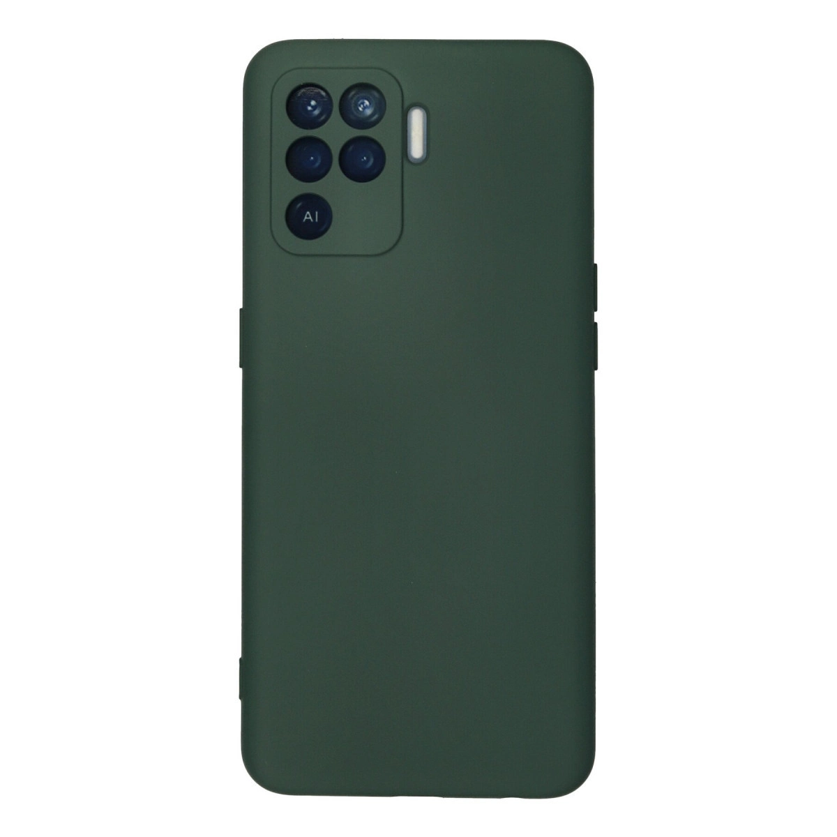 NEWFACE Oppo Reno 5 Lite Uyumlu Nano İçi Kadife Silikon Telefon Kılıfı Koyu Yeşil
