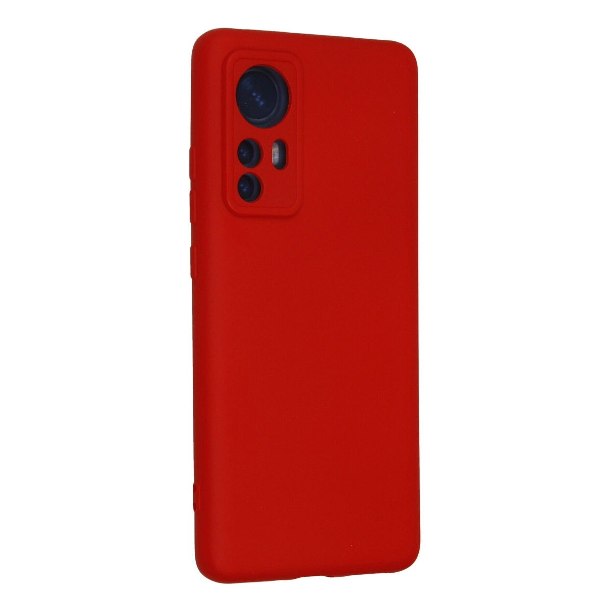 Sol üstte dikdörtgen kamera modülüne sahip kırmızı telefon kılıfı.
