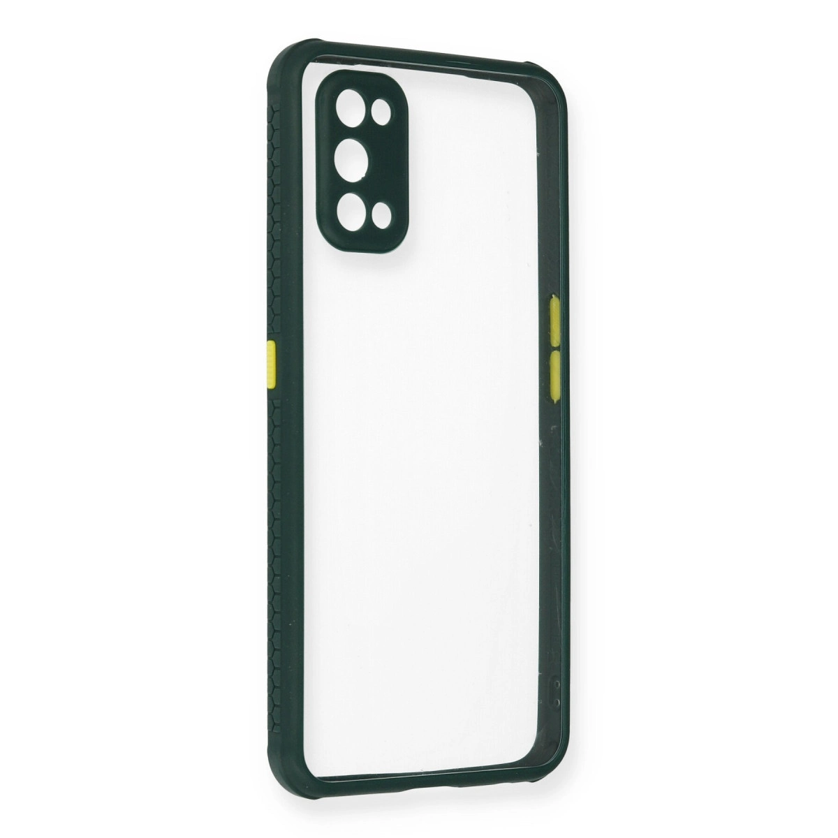 NEWFACE Realme 7 Pro Uyumlu Miami Şeffaf Silikon Telefon Kılıfı Koyu Yeşil