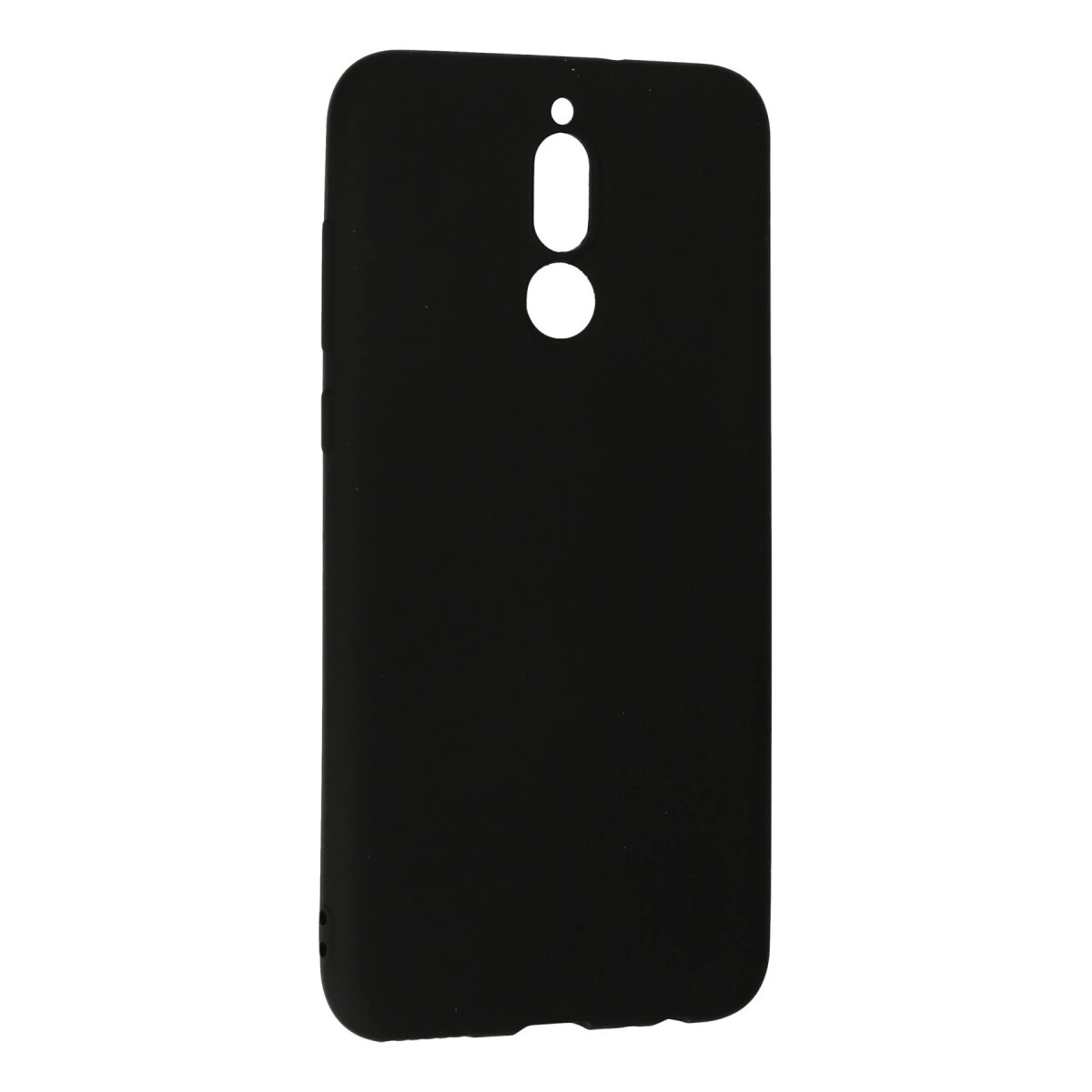 Kamera ve flaş için kesikleri olan siyah telefon kılıfı.