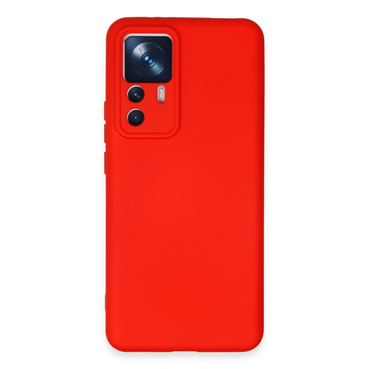 NEWFACE Xiaomi Mi 12t Pro Uyumlu Nano İçi Kadife Silikon Telefon Kılıfı Kırmızı