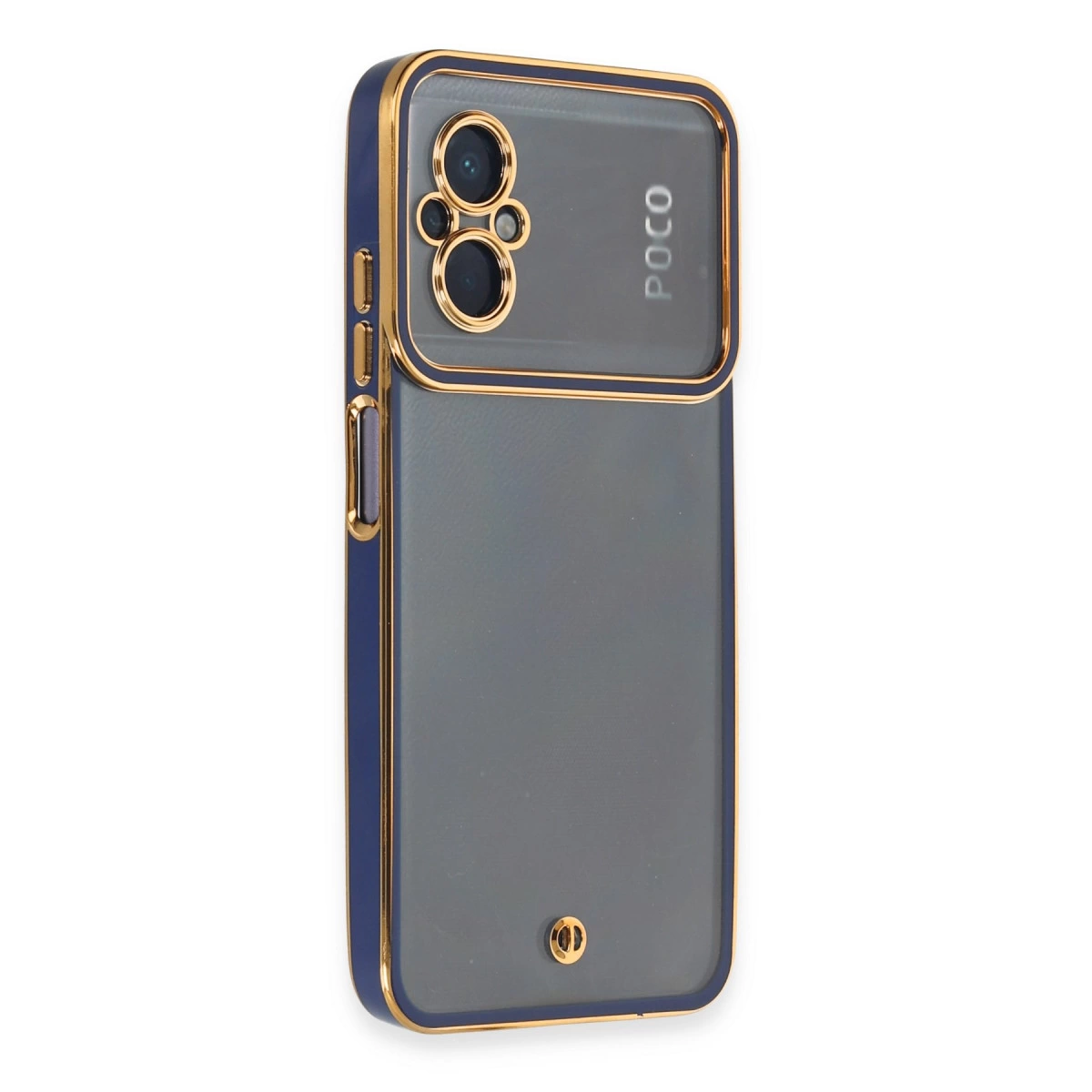 NEWFACE Xiaomi Poco M5 Uyumlu Liva Lens Silikon Telefon Kılıfı Mavi