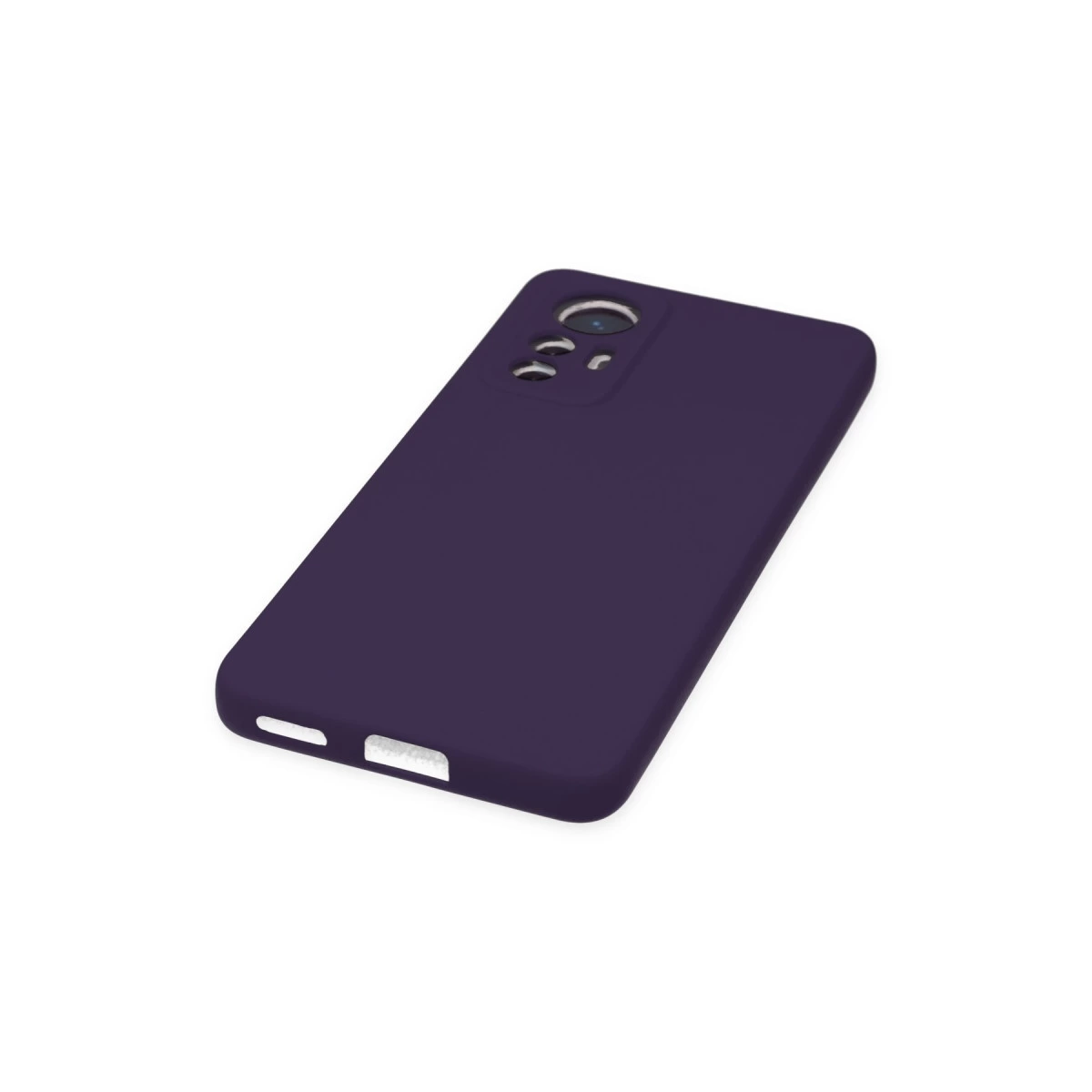 Koyu mor telefon kılıfı, beyaz arka planda kamera kesimi ile.