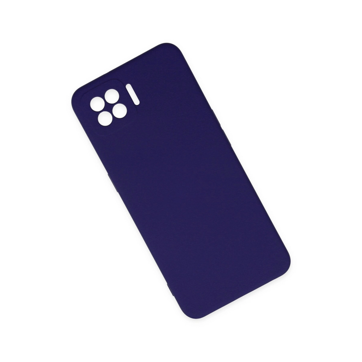 Dört kamera kesimi ve flaşlı lacivert telefon kılıfı.