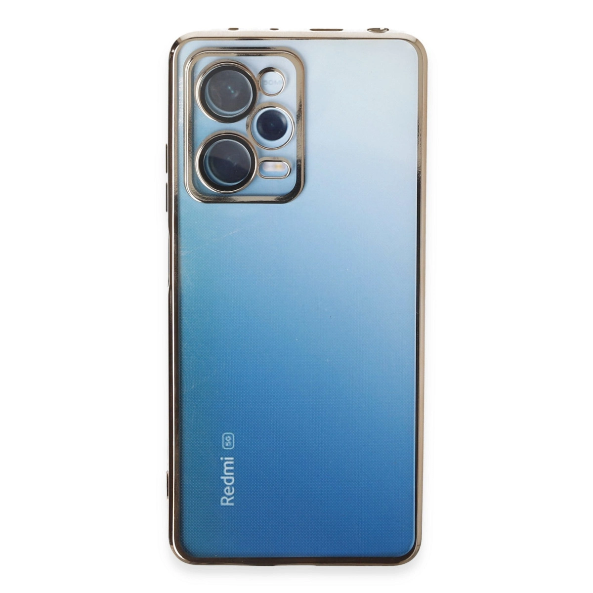 NEWFACE Xiaomi Redmi Note 12 Pro 5G Uyumlu Kamera Korumalı Lensli Silikon Telefon Kılıfı Altın