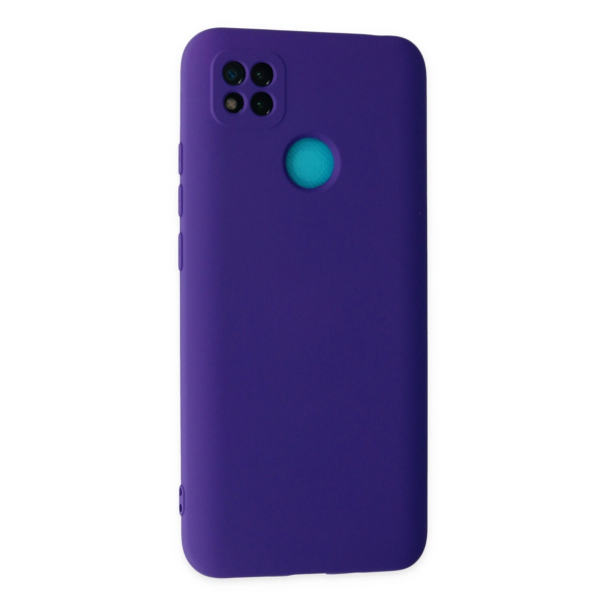Kamera alanı ve parmak izi sensörlü mor telefon kılıfı.