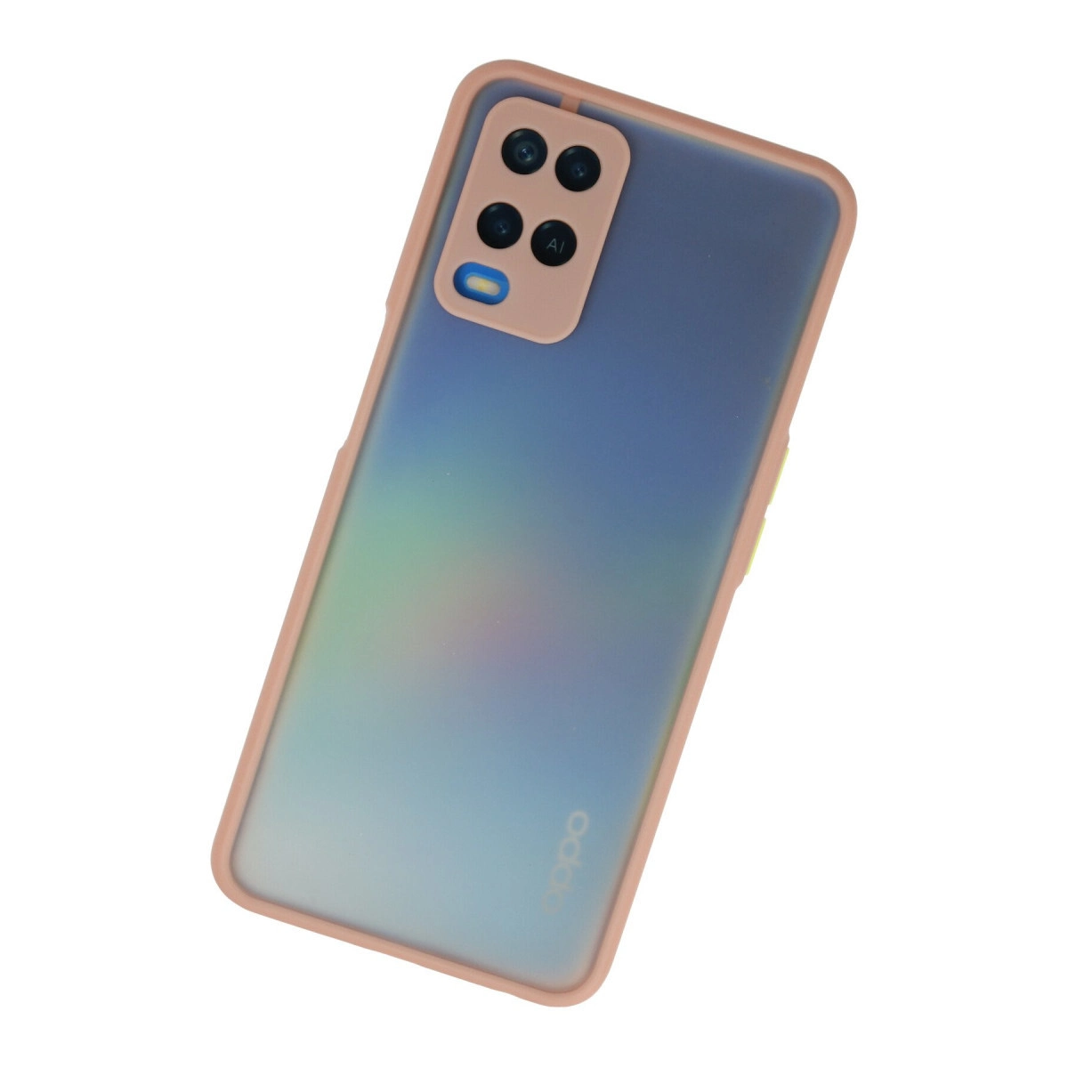 Mat, degrade arka yüzlü pembe telefon kılıfı.