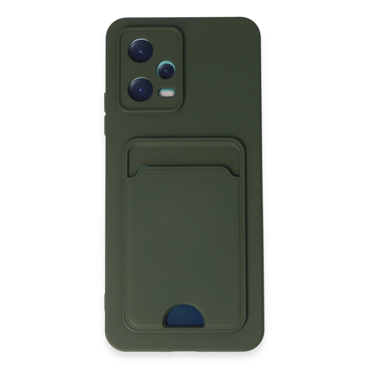 NEWFACE Xiaomi Poco X5 5G Uyumlu Kelvin Kartvizitli Silikon Telefon Kılıfı Koyu Yeşil
