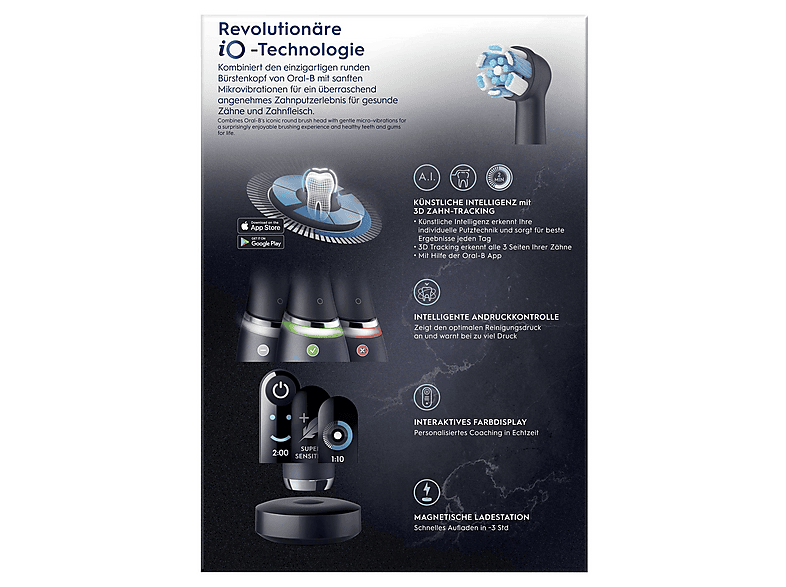 ORAL-B iO 9 Duo Elektrische Zahnbrste Black Onyx + Rose Quartz | MediaMarkt