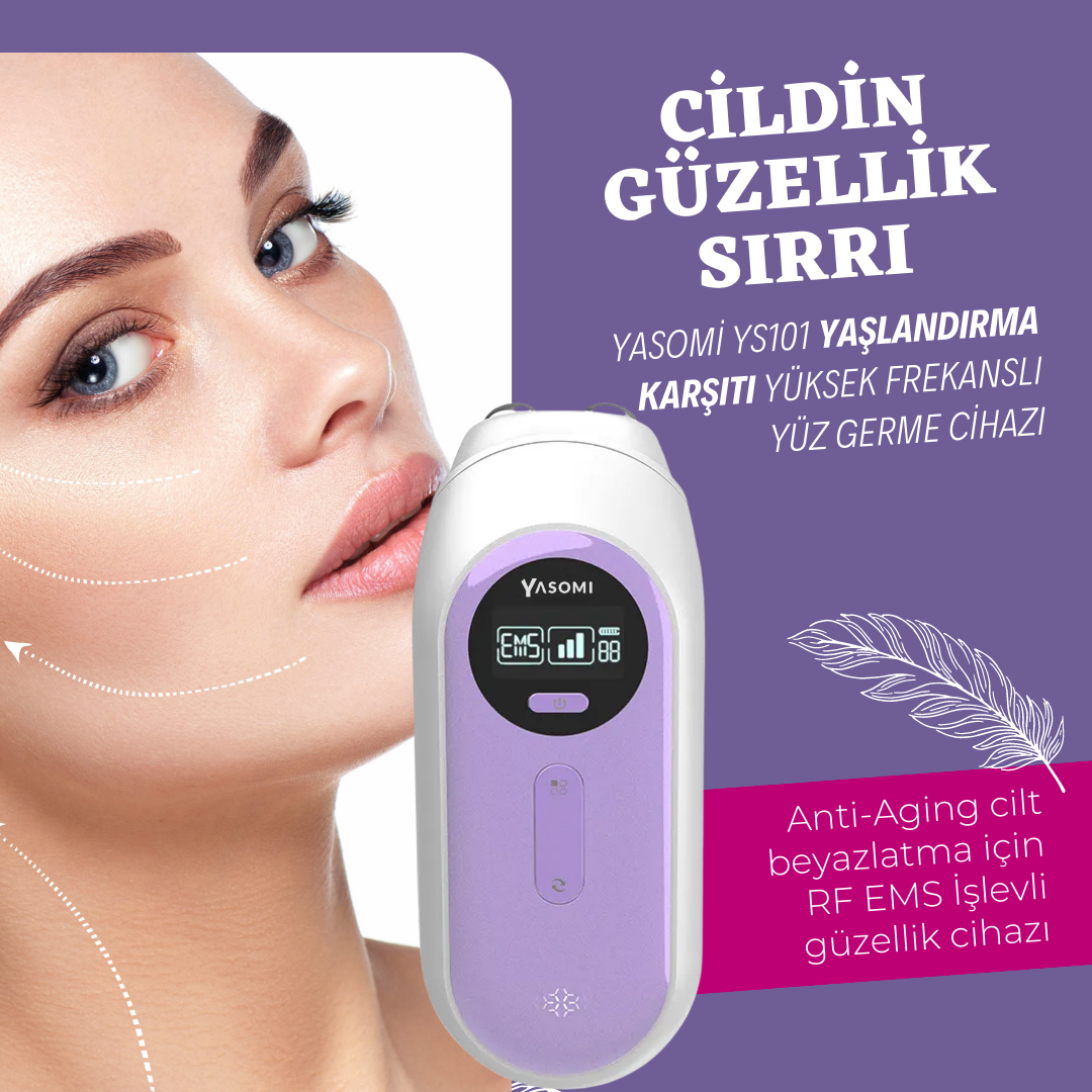 Cilt beyazlatma için RF EMS özellikli yaşlanma karşıtı yüz sıkılaştırma cihazı.