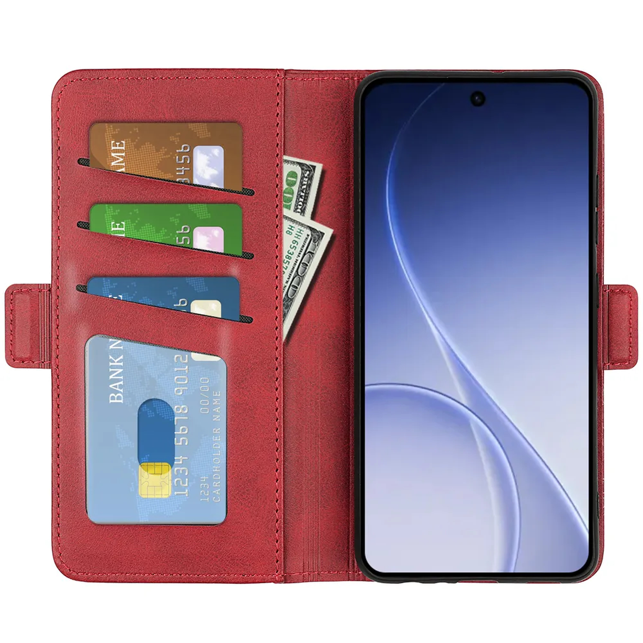 MOBYDEFEND Premium Klapphülle – Seitenverschluss, Bookcover, Oppo ...