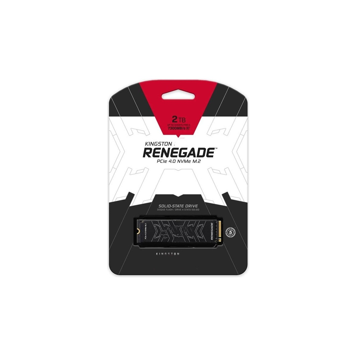 Kingston Renegade 2 TB PCIe 4.0 NVMe M.2 SSD ambalajında.