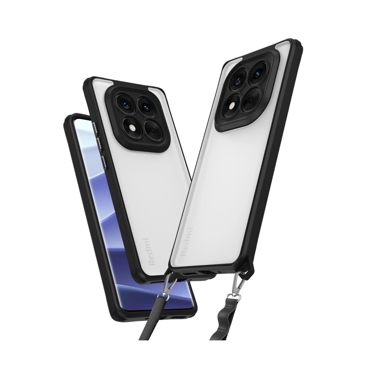 NEWFACE Xiaomi Redmi Note 14 Pro 5G Uyumlu Penta Silikon Telefon Kılıfı Siyah