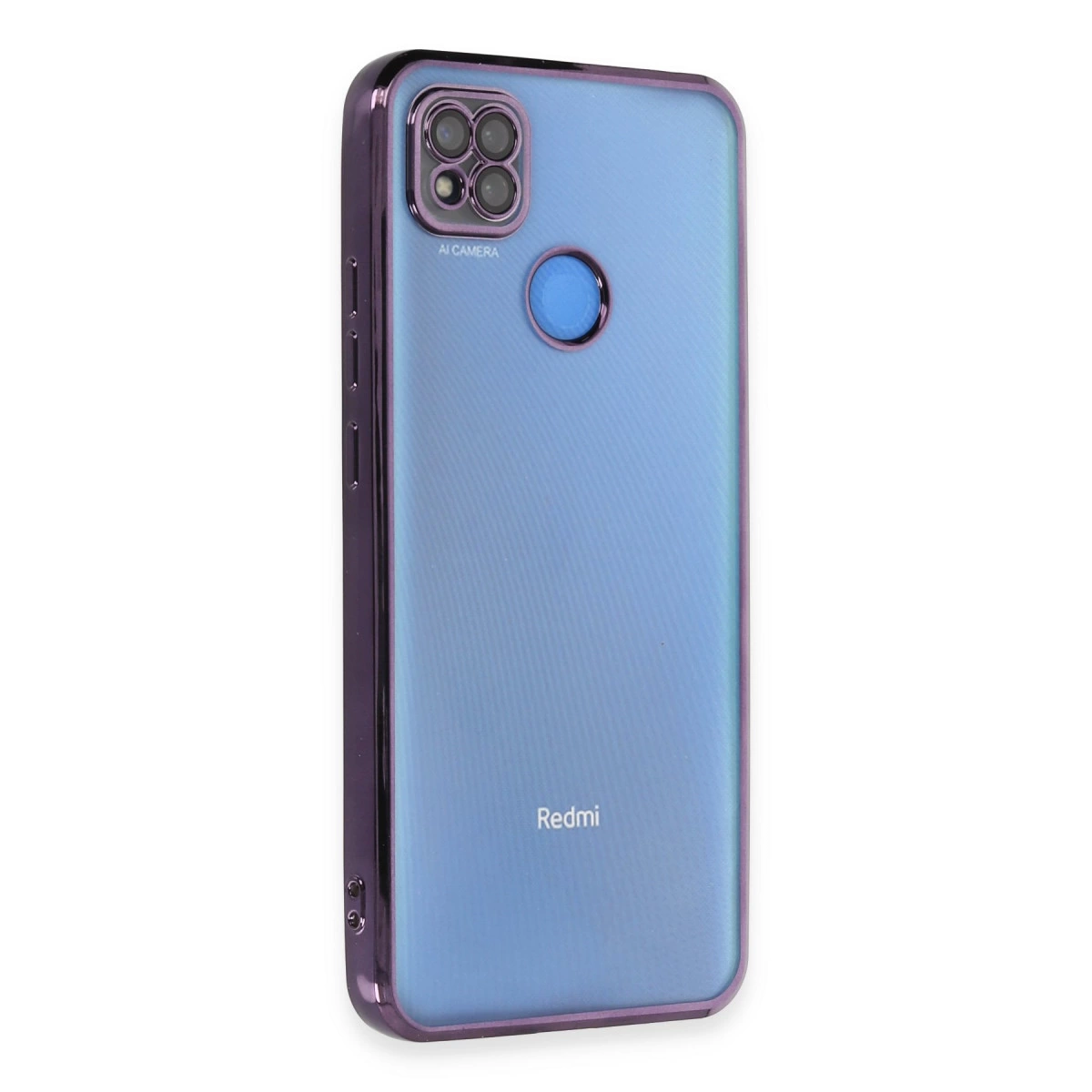 NEWFACE Xiaomi Redmi 9c Uyumlu Kamera Korumalı Lensli Silikon Telefon Kılıfı Mor