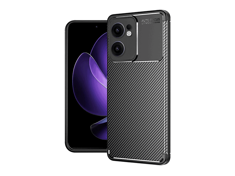 NEWFACE Oppo Reno 13F Uyumlu Auto Focus Karbon Kapak Telefon Kılıfı Siyah