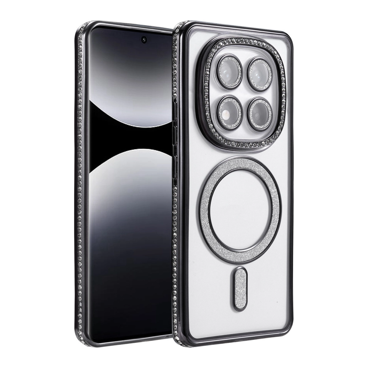 Simli ve kamera koruma halkalı şeffaf telefon kılıfı.