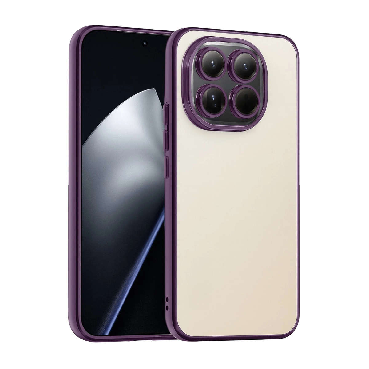 NEWFACE Xiaomi Mi 15 Uyumlu Kamera Korumalı Lensli Silikon Telefon Kılıfı Mor