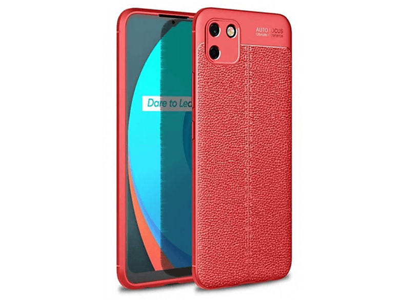 NEWFACE Realme C11 Uyumlu Auto Focus Kapak Telefon Kılıfı Kırmızı