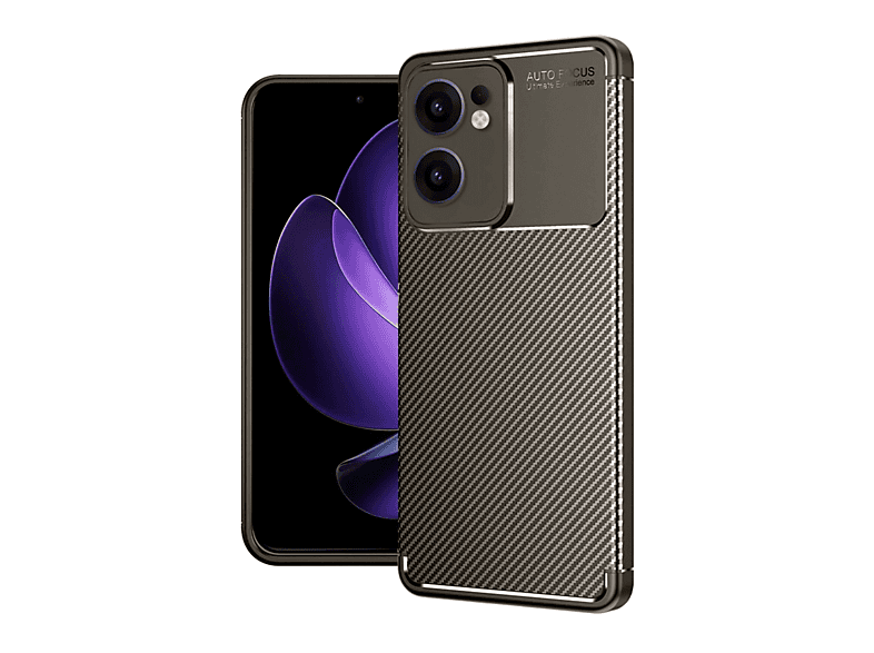NEWFACE Oppo Reno 13F Uyumlu Auto Focus Karbon Kapak Telefon Kılıfı Kahverengi