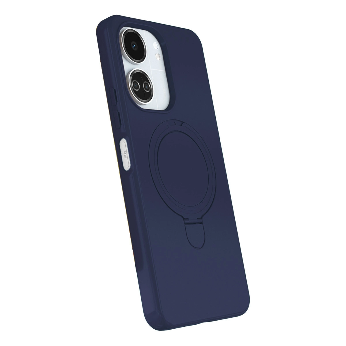 Halka tutuculu ve kamera kesimli lacivert telefon kılıfı.