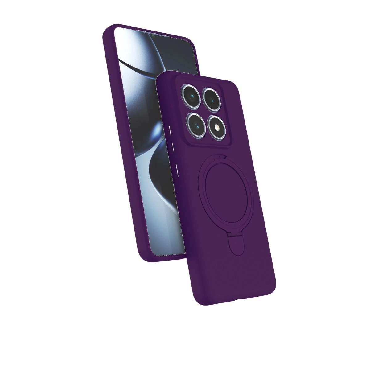 NEWFACE Xiaomi Mi 14T Pro Uyumlu Regal Magsafe Standlı Kapak Telefon Kılıfı Derin Mor