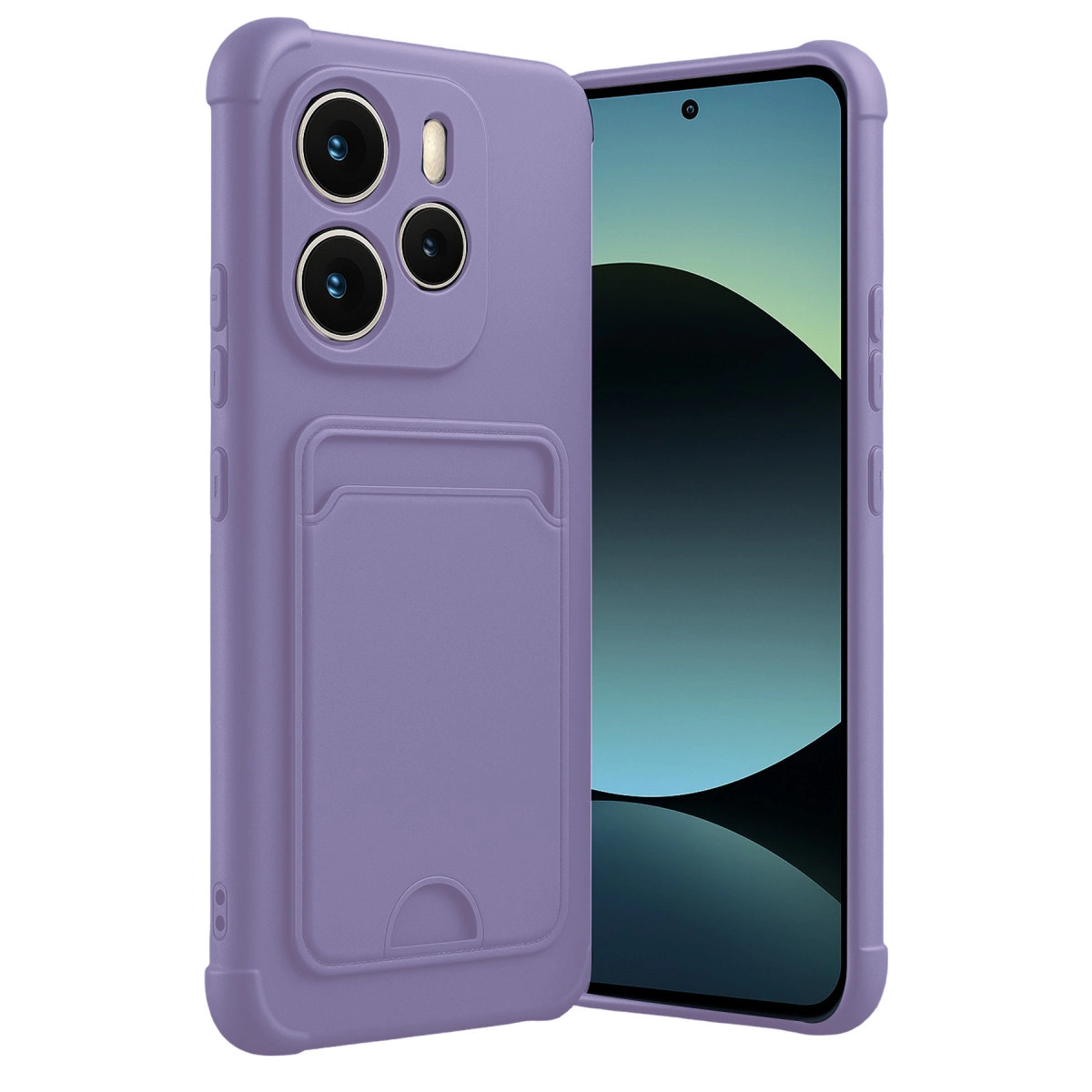NEWFACE Xiaomi Redmi Note 14 4G Uyumlu Kelvin Kartvizitli Silikon Telefon Kılıfı Lila