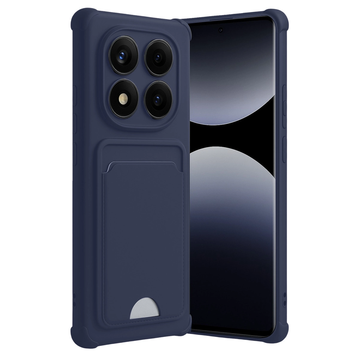 NEWFACE Xiaomi Redmi Note 14 Pro 5G Uyumlu Kelvin Kartvizitli Silikon Telefon Kılıfı Lacivert