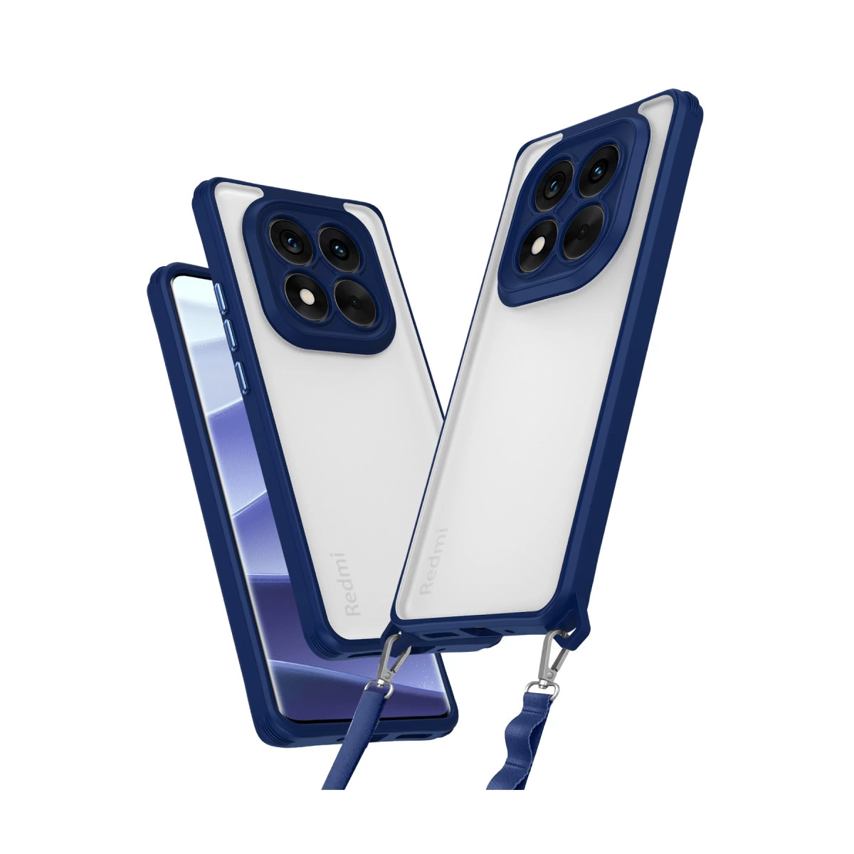 NEWFACE Xiaomi Redmi Note 14 Pro 4G Uyumlu Penta Silikon Telefon Kılıfı Lacivert