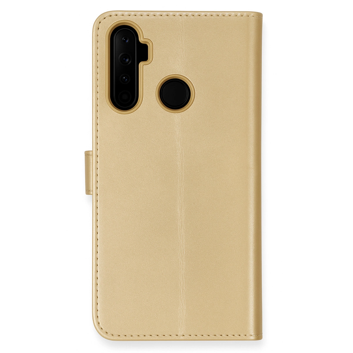 NEWFACE Realme 6i Uyumlu Trend S Plus Kapaklı Telefon Kılıfı Gold