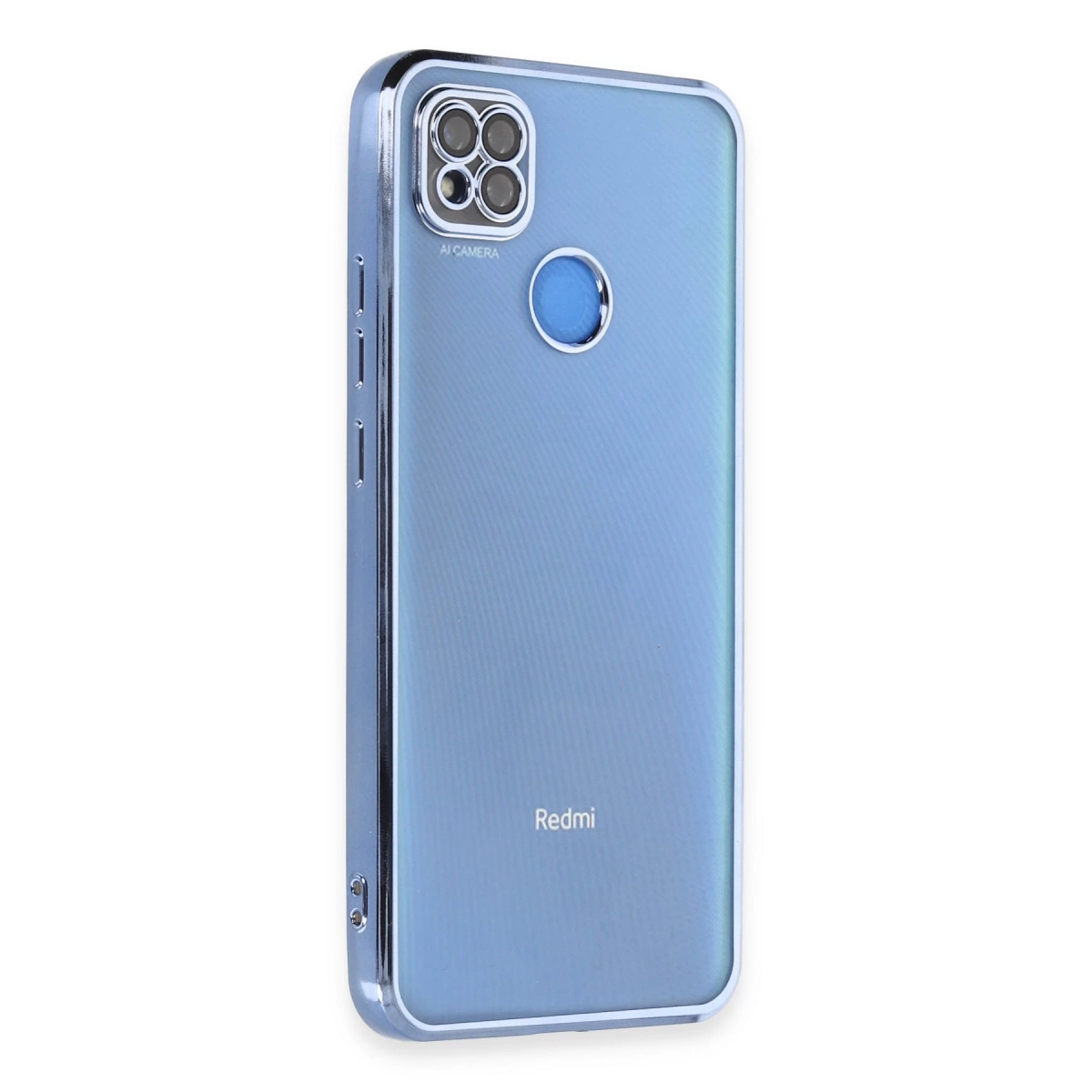 NEWFACE Xiaomi Redmi 9c Uyumlu Kamera Korumalı Lensli Silikon Telefon Kılıfı Açık Mavi
