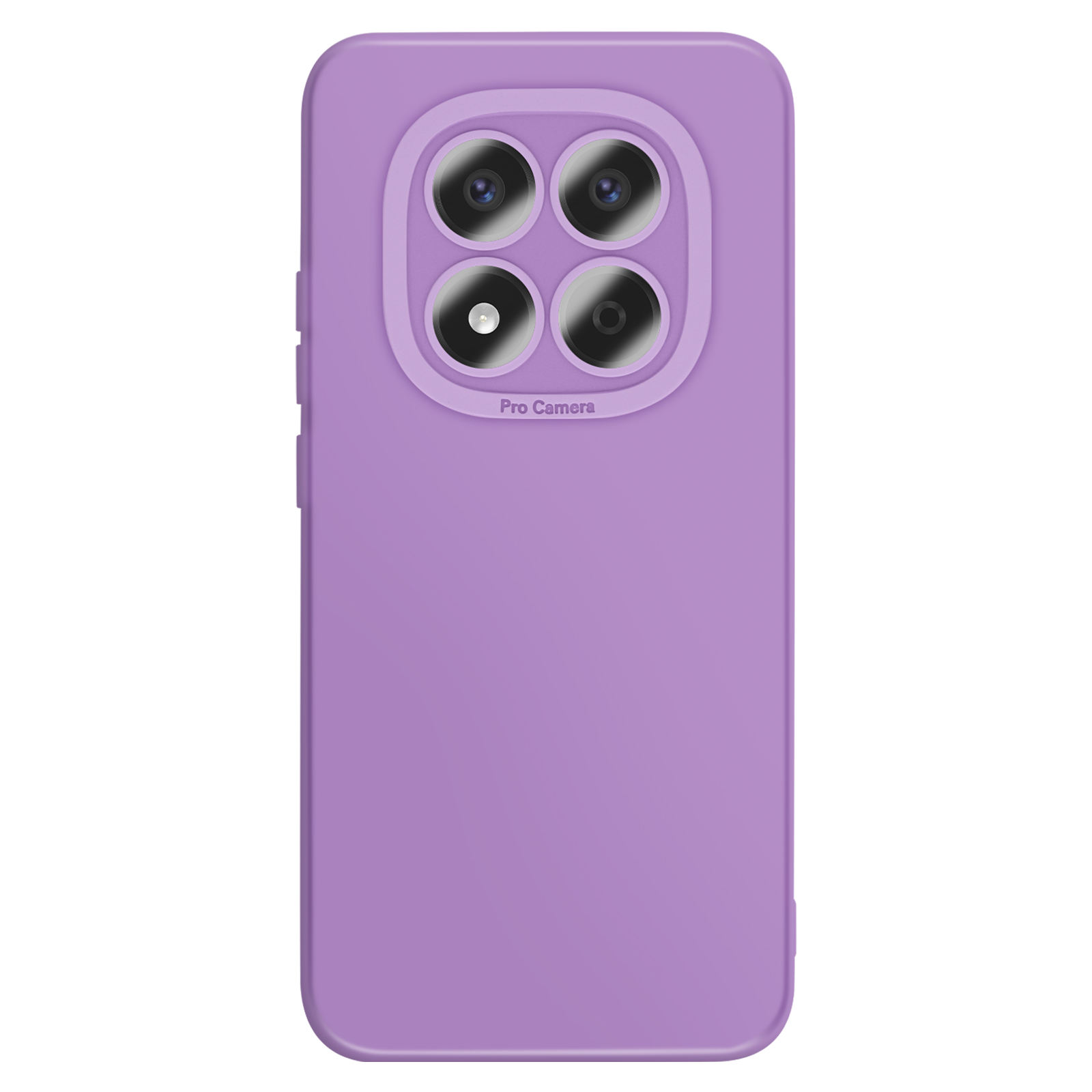 Coque de téléphone violette avec quatre objectifs et inscription « Pro Camera ».