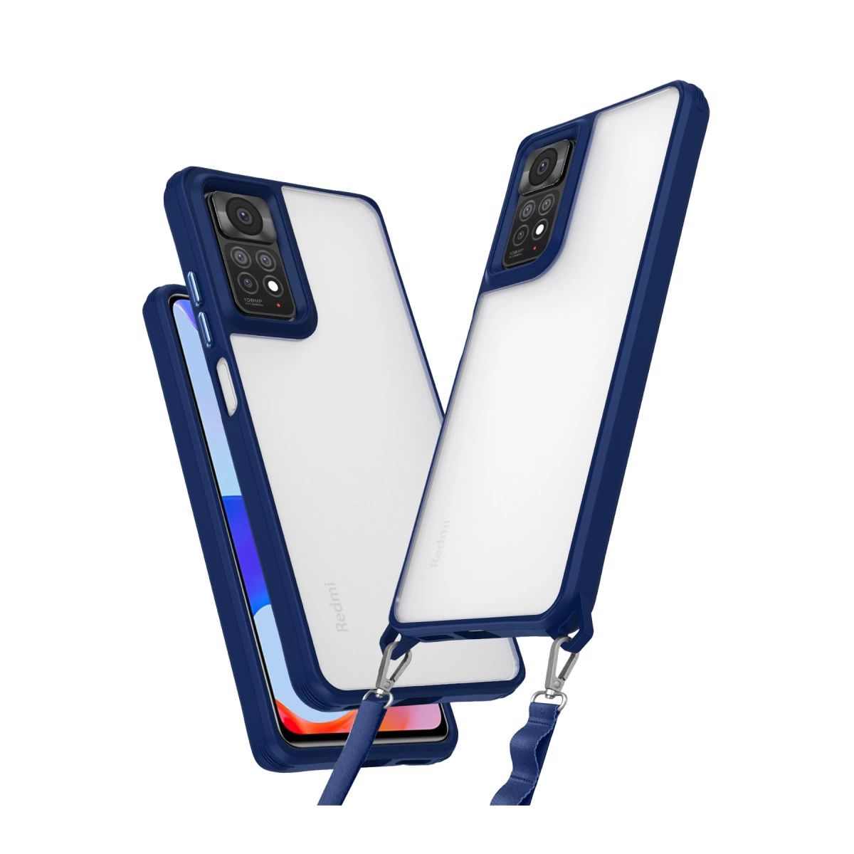 NEWFACE Xiaomi Redmi Note 11 Pro Uyumlu Penta Silikon Telefon Kılıfı Lacivert