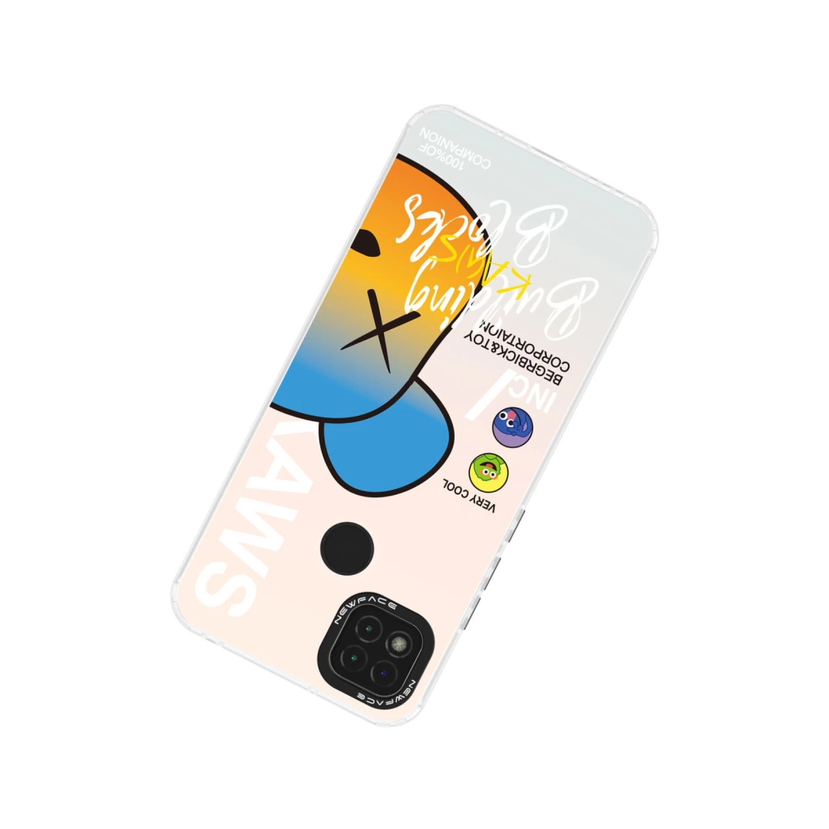 Kaws tasarımlı telefon kılıfı. X gözlü mavi kafa tasarımı.