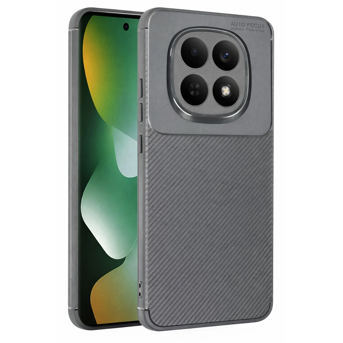 NEWFACE Xiaomi Redmi Note 15 Pro 4G Uyumlu Auto Focus Karbon Kapak Telefon Kılıfı Gri