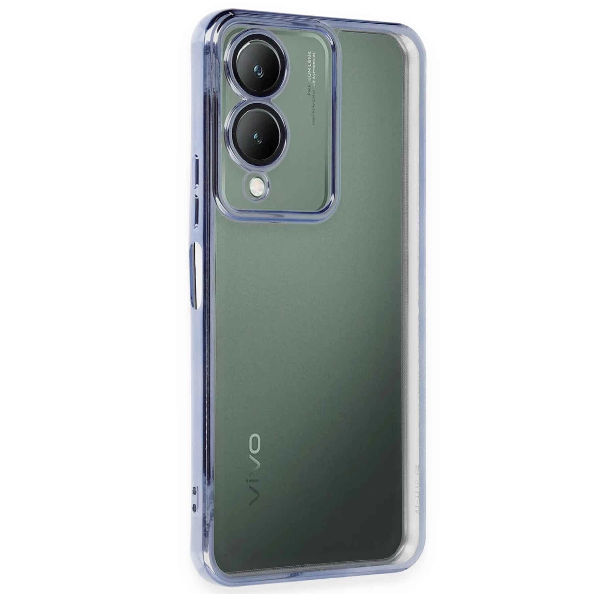 NEWFACE Vivo Y17s Uyumlu Kamera Korumalı Lensli Silikon Telefon Kılıfı Açık Mavi