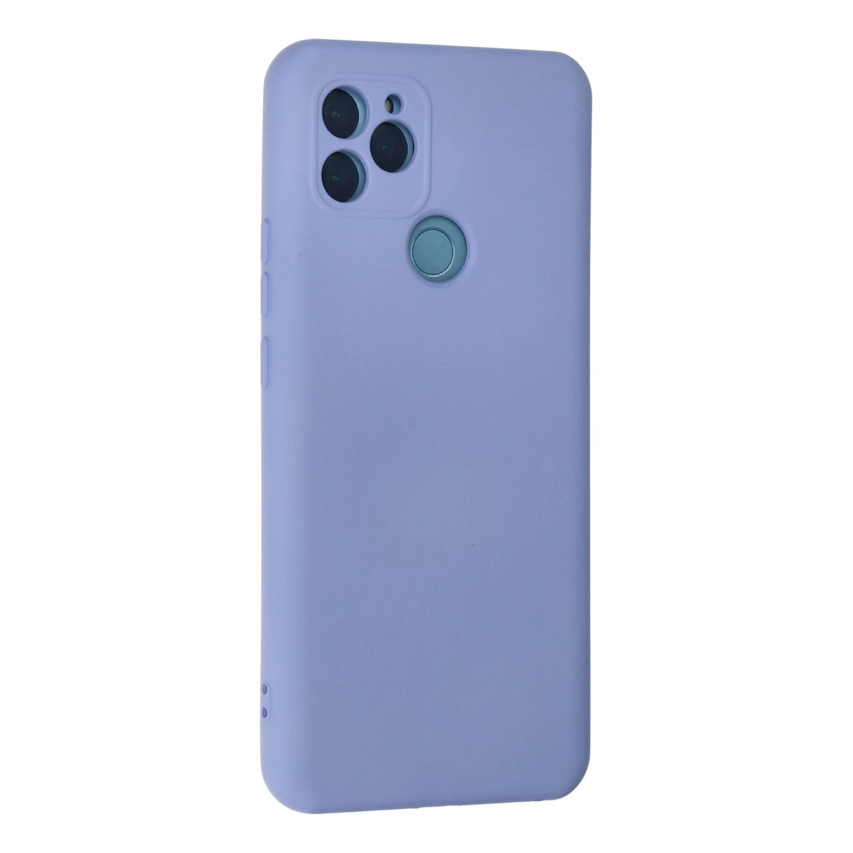 Kamera kesimi ve parmak izi sensörlü açık mor telefon kılıfı.