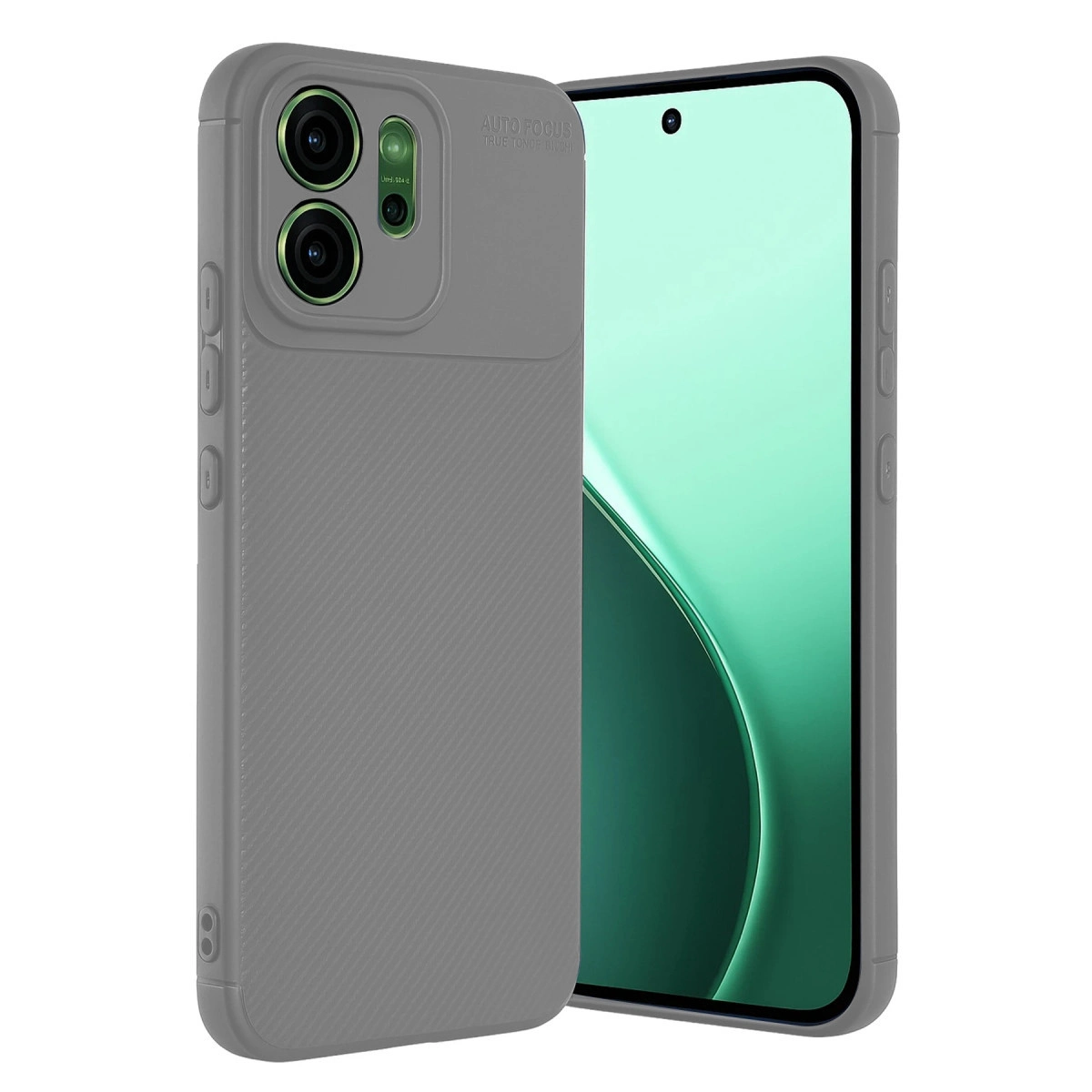 NEWFACE Oppo Reno 14F Uyumlu Auto Focus Karbon Kapak Telefon Kılıfı Gri