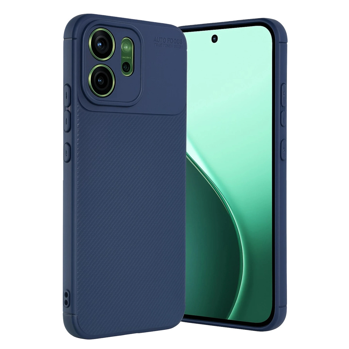 NEWFACE Oppo Reno 14 Uyumlu Auto Focus Karbon Kapak Telefon Kılıfı Lacivert