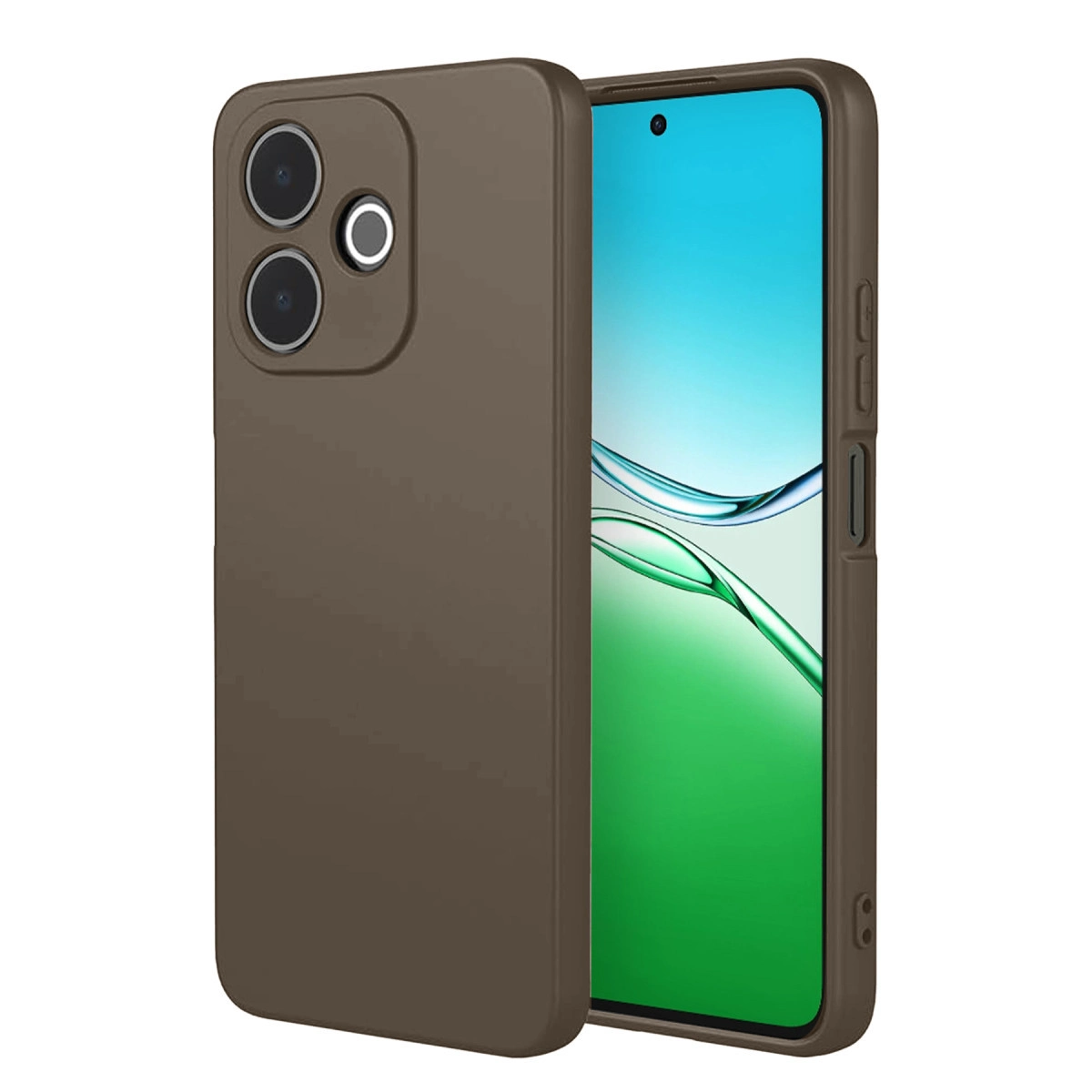 NEWFACE Oppo A5 Pro 4G Uyumlu First Silikon Telefon Kılıfı Kahverengi