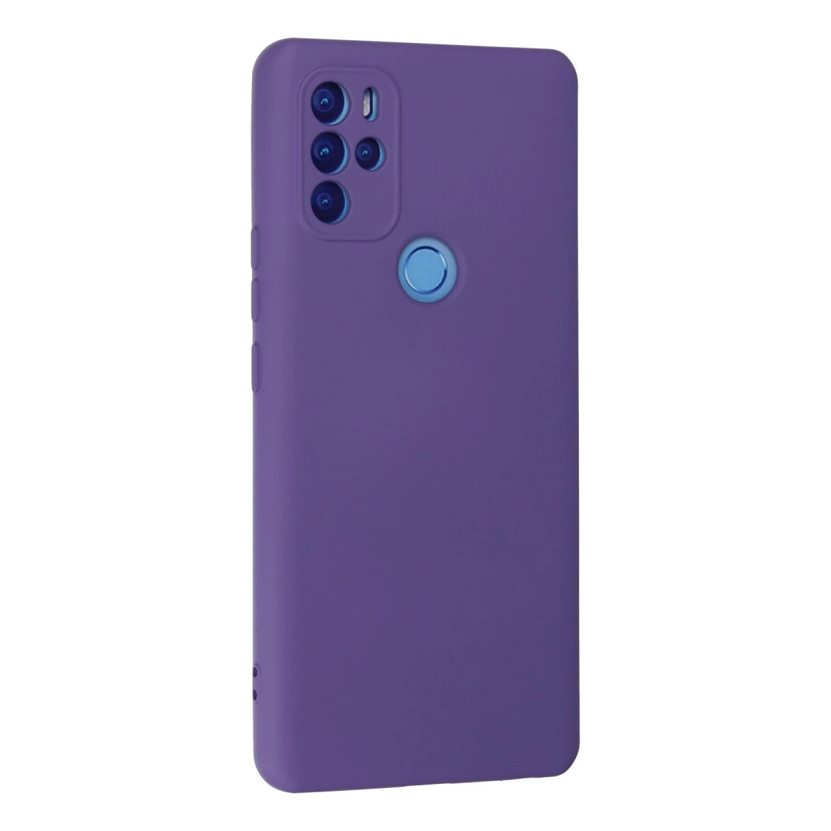 Parmak izi sensörlü mor telefon kılıfı, kamera kesimli.