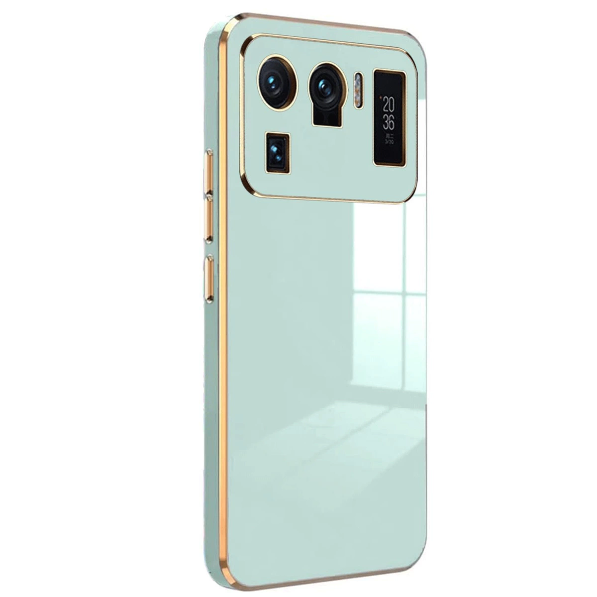 NEWFACE Xiaomi Mi 11 Ultra Uyumlu Volet Silikon Telefon Kılıfı Açık Yeşil