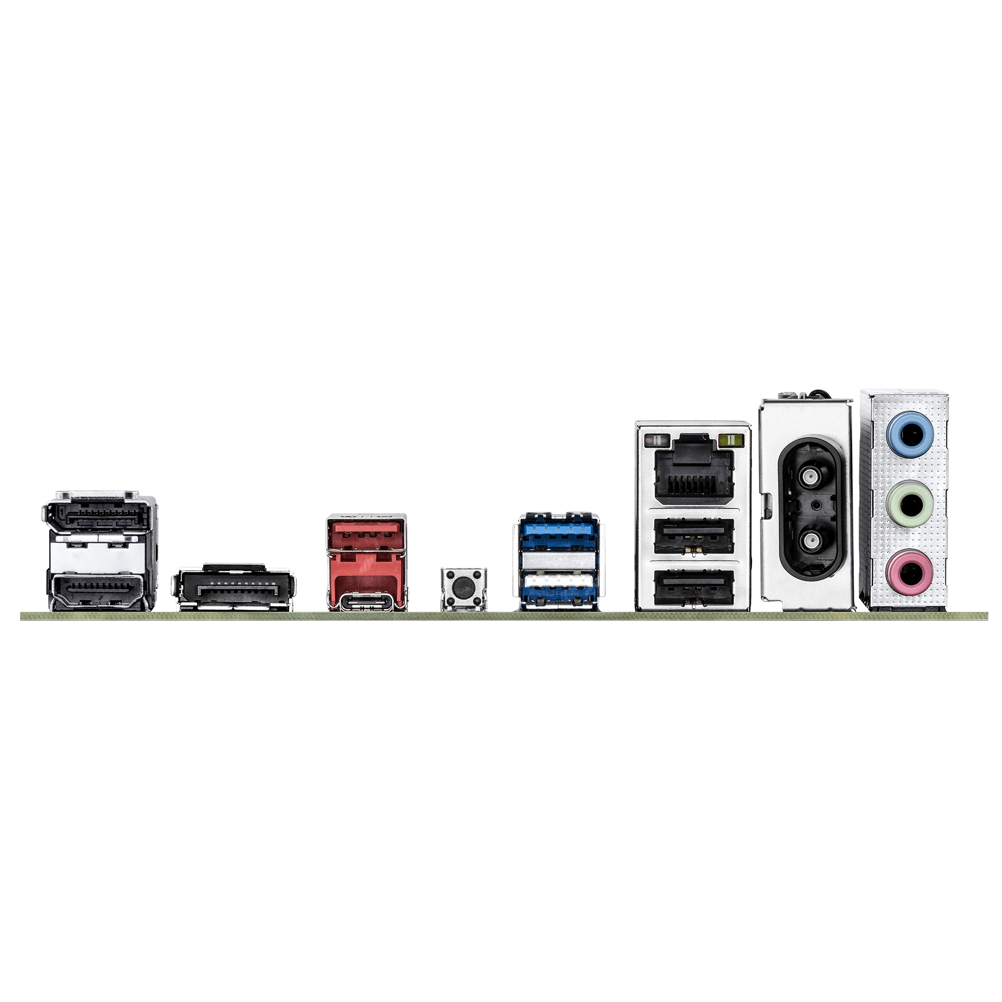 Connection panel with various ports: HDMI, USB, audio jacks.