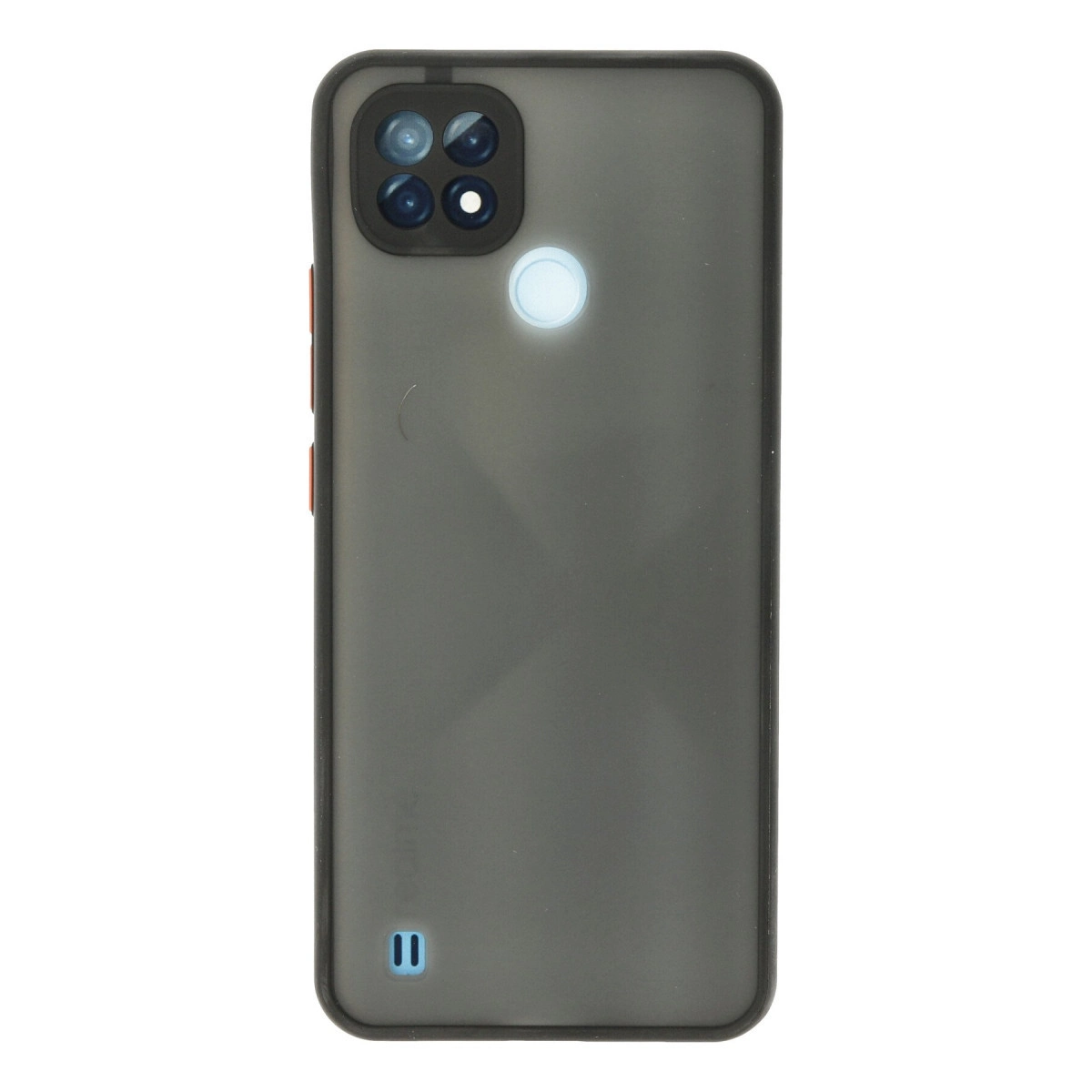 Dört kameralı ve flaşlı gri akıllı telefonun arkası.