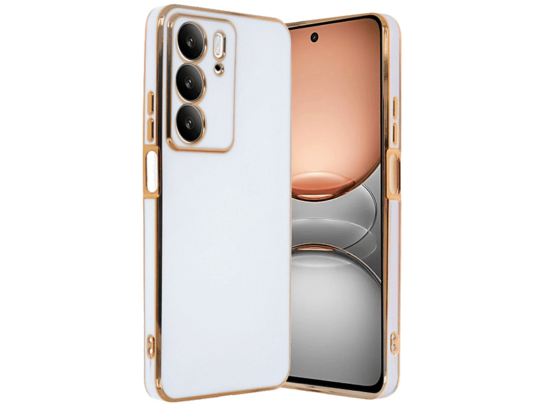 NEWFACE Realme C75 4G Uyumlu Volet Silikon Telefon Kılıfı Beyaz