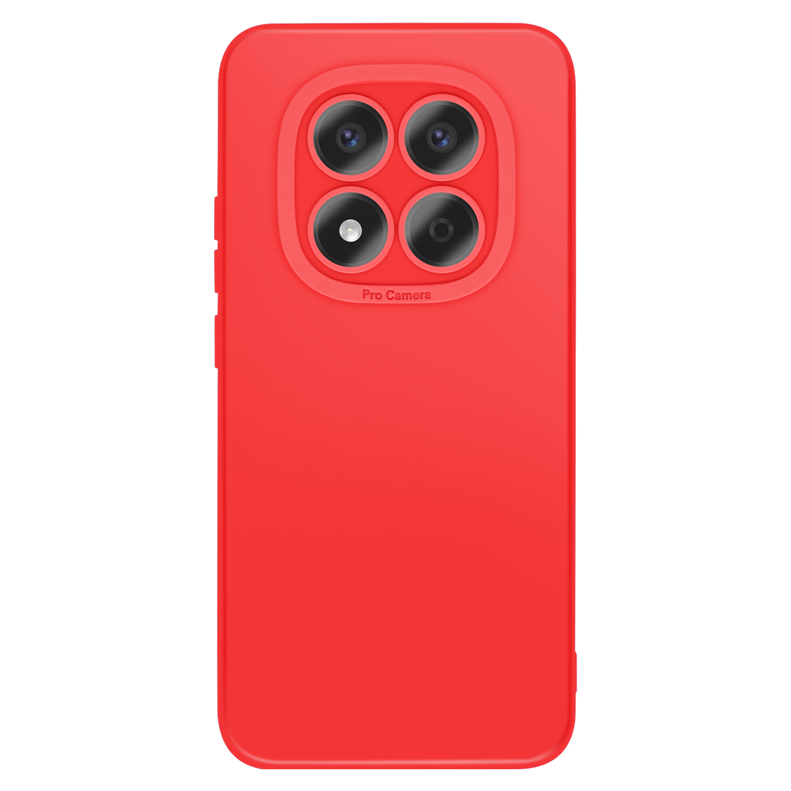 Coque de téléphone rouge avec quatre objectifs et inscription "Pro Camera".