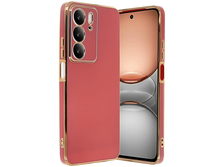 NEWFACE Realme C75 4G Uyumlu Volet Silikon Telefon Kılıfı Kırmızı