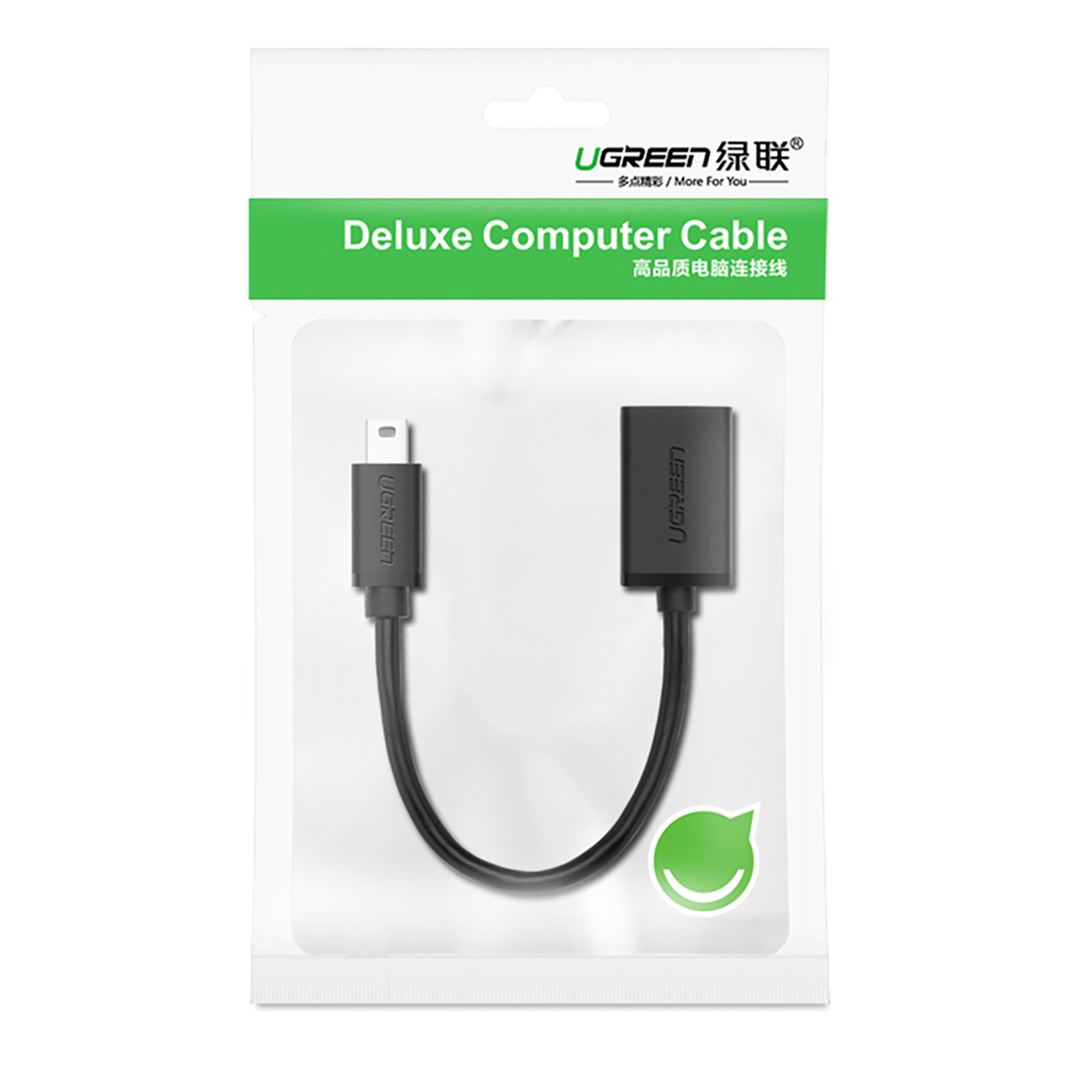 Kabel komputerowy UGREEN Deluxe z wtyczką i gniazdem USB-C.